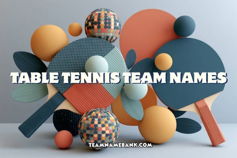 table tennis team names